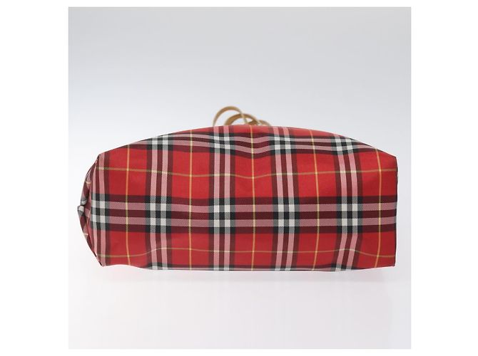 Burberry Nova Check Tote Bag aus Nylon rot Auth BA1829 - Ansicht 9