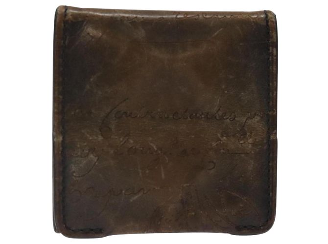 Monedero de cuero Berluti Calligraphy marrón Auth bs25955 Castaño - vista 2