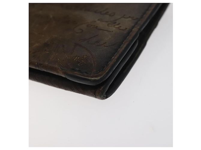 Monedero de cuero Berluti Calligraphy marrón Auth bs25955 Castaño - vista 8