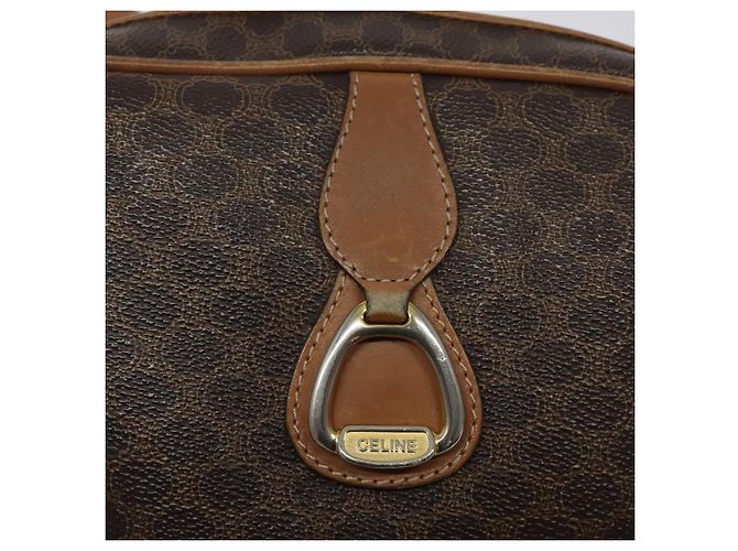 Céline Borsa a spalla in tela Macadam CELINE in pelle PVC marrone oro Auth BA1891 D'oro - vista 14