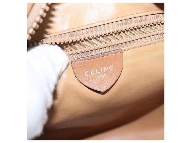 Céline Borsa a spalla in tela Macadam CELINE in pelle PVC marrone oro Auth BA1891 D'oro - vista 16