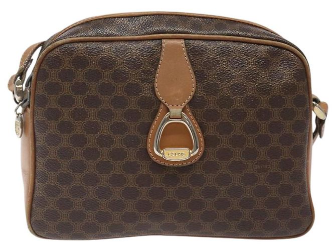 Céline Borsa a spalla in tela Macadam CELINE in pelle PVC marrone oro Auth BA1891 D'oro - vista 2