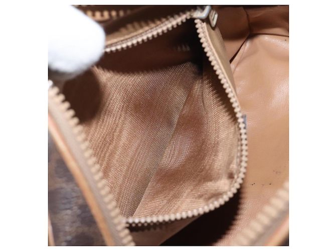 Céline Borsa a spalla in tela Macadam CELINE in pelle PVC marrone oro Auth BA1891 D'oro - vista 20
