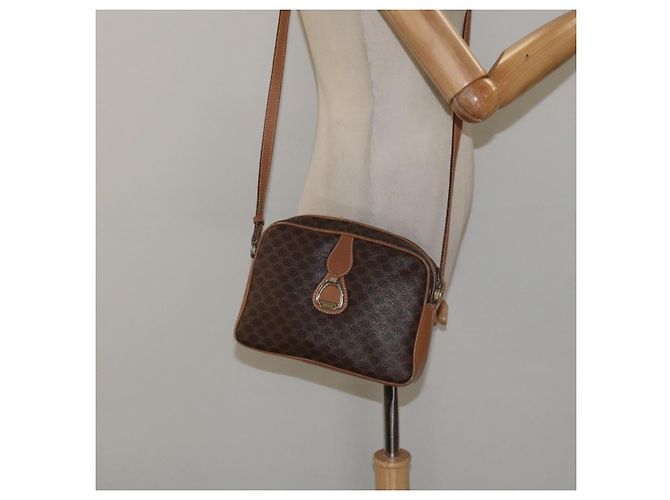 Céline Borsa a spalla in tela Macadam CELINE in pelle PVC marrone oro Auth BA1891 D'oro - vista 22