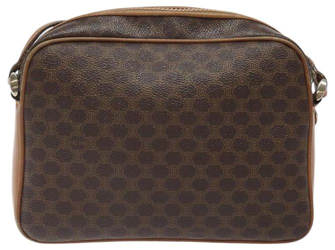 Céline Borsa a spalla in tela Macadam CELINE in pelle PVC marrone oro Auth BA1891 D'oro - vista 3