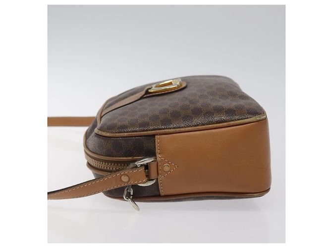 Céline Borsa a spalla in tela Macadam CELINE in pelle PVC marrone oro Auth BA1891 D'oro - vista 5