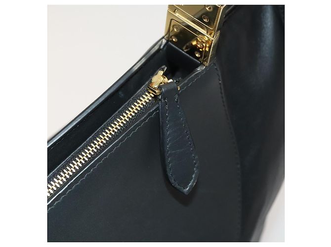 Bolsa de ombro de couro preto e dourado Auth bs25324 da BURBERRY - vista 15