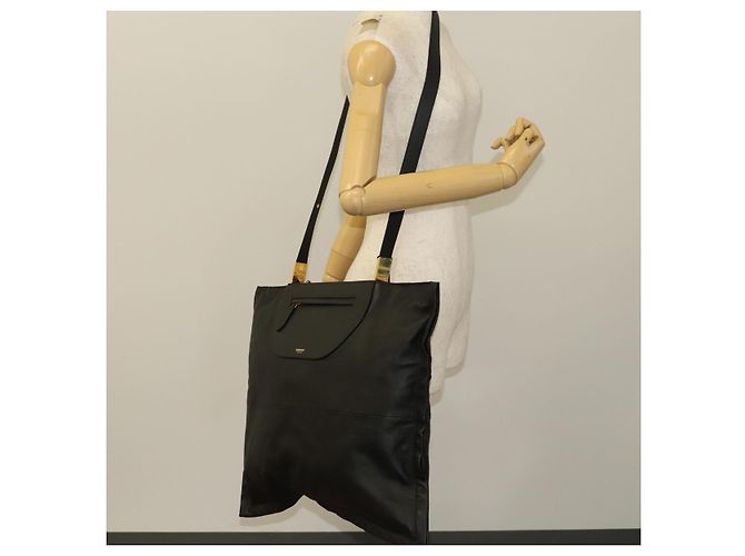 Bolsa de ombro de couro preto e dourado Auth bs25324 da BURBERRY - vista 19