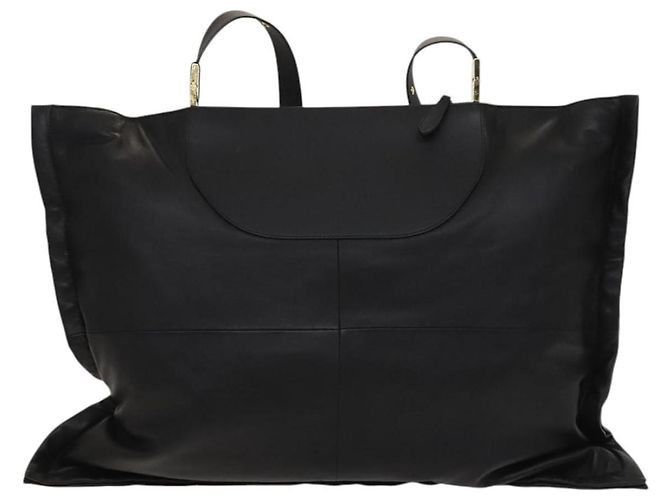 Bolsa de ombro de couro preto e dourado Auth bs25324 da BURBERRY - vista 3