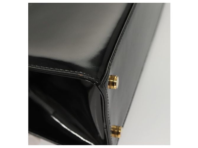 Borsa a spalla Vala Salvatore Ferragamo in pelle verniciata nera e oro Auth gh016 Nero D'oro - vista 12