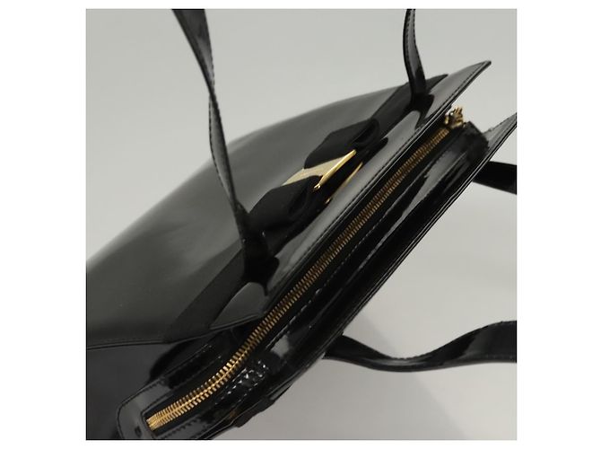 Borsa a spalla Vala Salvatore Ferragamo in pelle verniciata nera e oro Auth gh016 Nero D'oro - vista 6