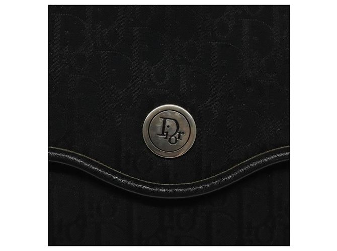 Borsa a spalla in tela Trotter Christian Dior nera e oro Auth BA1830 Nero D'oro - vista 14
