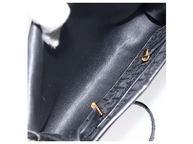 Borsa a spalla in tela Trotter Christian Dior nera e oro Auth BA1830 Nero D'oro - vista 17