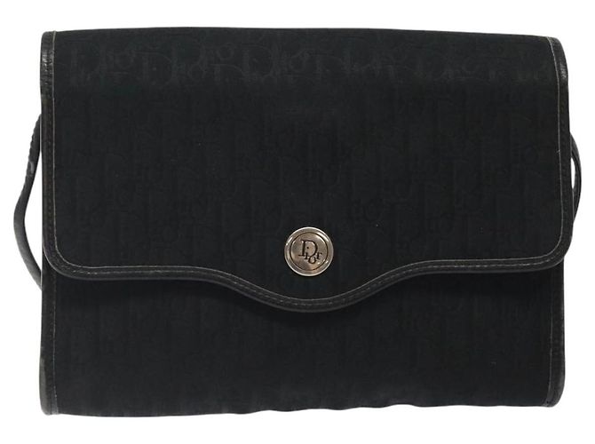 Borsa a spalla in tela Trotter Christian Dior nera e oro Auth BA1830 Nero D'oro - vista 2