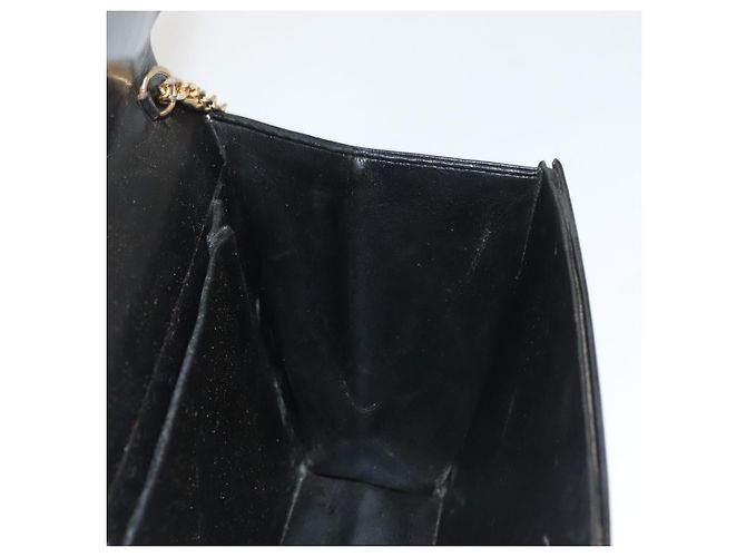 Borsa a spalla con catena Christian Dior in pelle nera e oro Auth BA2045 Nero D'oro - vista 18