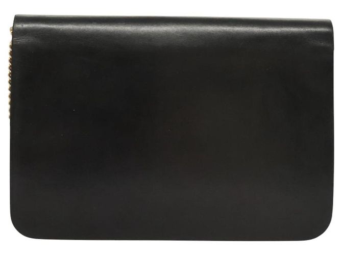 Borsa a spalla con catena Christian Dior in pelle nera e oro Auth BA2045 Nero D'oro - vista 3