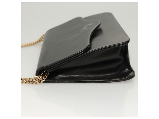 Borsa a spalla con catena Christian Dior in pelle nera e oro Auth BA2045 Nero D'oro - vista 5