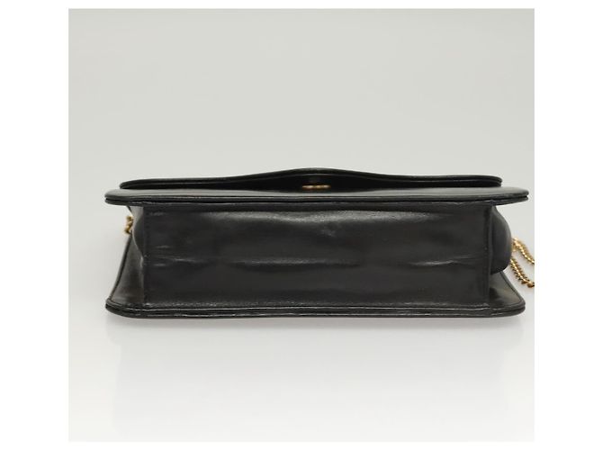 Borsa a spalla con catena Christian Dior in pelle nera e oro Auth BA2045 Nero D'oro - vista 9