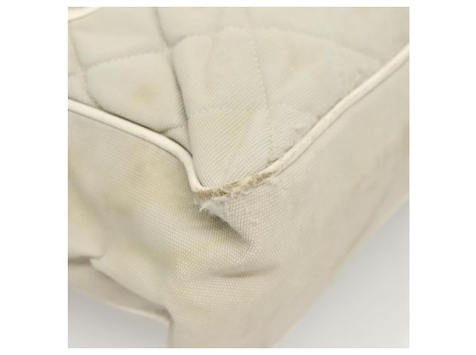 Borsa a spalla CHANEL in tela grigia argento CC Auth mr1301 Marrone - vista 10