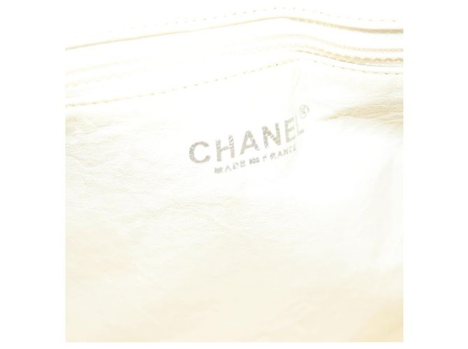 Borsa a spalla CHANEL in tela grigia argento CC Auth mr1301 Marrone - vista 15