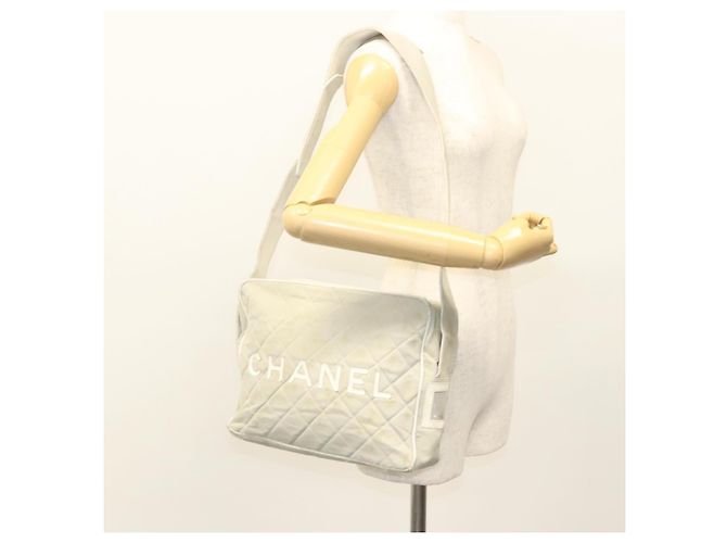 Borsa a spalla CHANEL in tela grigia argento CC Auth mr1301 Marrone - vista 23