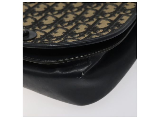 Borsa a spalla in tela Trotter Christian Dior blu navy oro Auth BA1988 - vista 10