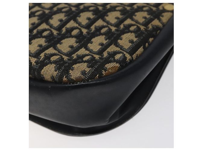 Borsa a spalla in tela Trotter Christian Dior blu navy oro Auth BA1988 - vista 12