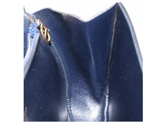 Borsa a spalla in tela Trotter Christian Dior blu navy oro Auth BA1988 - vista 18