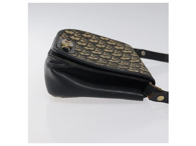 Borsa a spalla in tela Trotter Christian Dior blu navy oro Auth BA1988 - vista 4