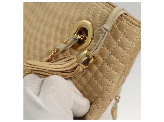 BALLY Borsa a Spalla in Pelle Trapuntata con Catena Beige Oro Auth BA1743 D'oro - vista 15