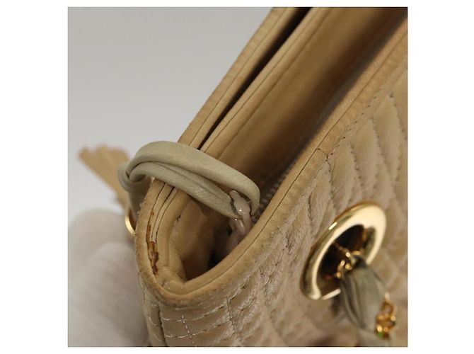 BALLY Borsa a Spalla in Pelle Trapuntata con Catena Beige Oro Auth BA1743 D'oro - vista 16