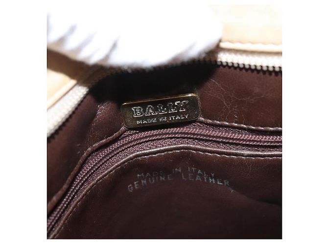 BALLY Borsa a Spalla in Pelle Trapuntata con Catena Beige Oro Auth BA1743 D'oro - vista 17