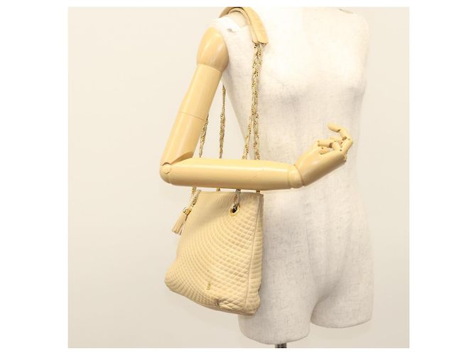 BALLY Borsa a Spalla in Pelle Trapuntata con Catena Beige Oro Auth BA1743 D'oro - vista 24