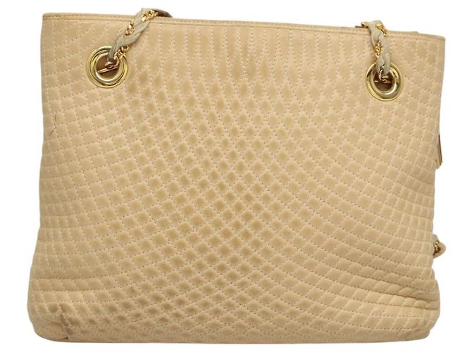 BALLY Borsa a Spalla in Pelle Trapuntata con Catena Beige Oro Auth BA1743 D'oro - vista 3