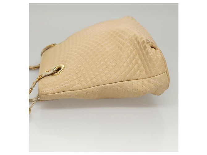 BALLY Borsa a Spalla in Pelle Trapuntata con Catena Beige Oro Auth BA1743 D'oro - vista 5