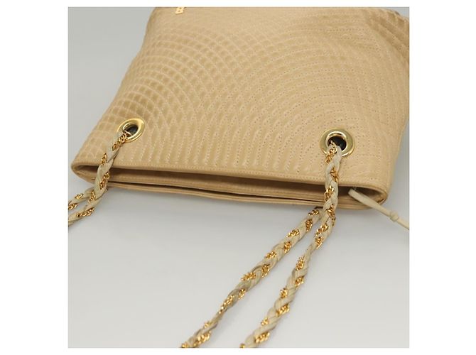 BALLY Borsa a Spalla in Pelle Trapuntata con Catena Beige Oro Auth BA1743 D'oro - vista 6