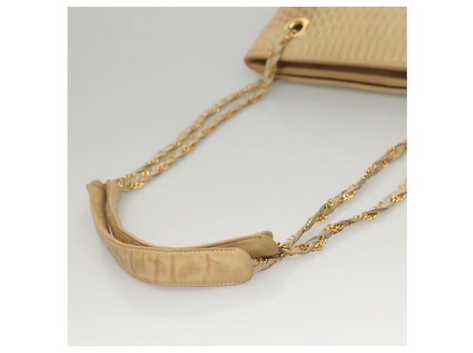 BALLY Borsa a Spalla in Pelle Trapuntata con Catena Beige Oro Auth BA1743 D'oro - vista 7