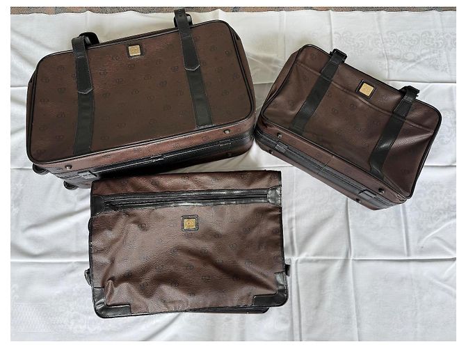 Conjunto de viagem Christian Dior em couro marrom - vista 2