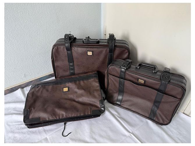 Conjunto de viagem Christian Dior em couro marrom - vista 3