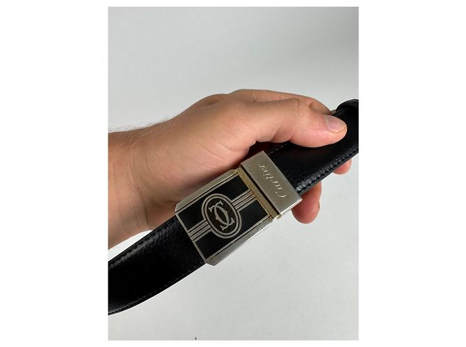 Vintage Cartier Ledergürtel schwarz - Ansicht 7