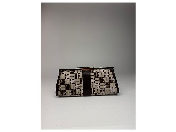 Clutch in pelle monogramma vintage Givenchy Bianco - vista 12