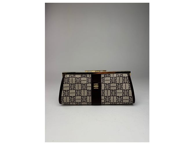 Clutch in pelle monogramma vintage Givenchy Bianco - vista 13