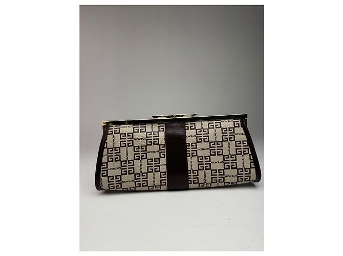 Clutch in pelle monogramma vintage Givenchy Bianco - vista 2