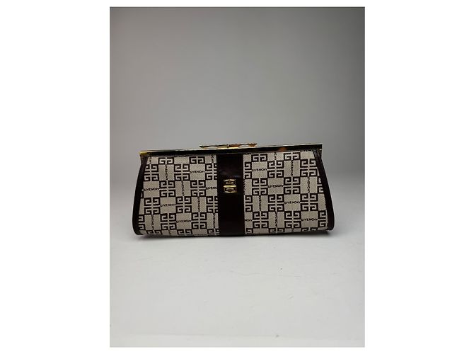 Clutch in pelle monogramma vintage Givenchy Bianco - vista 7