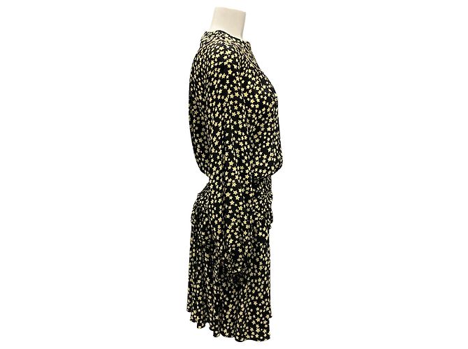 No 21 Vestido de seda estampado com estrelas preto / amarelo 2018 n° 21 - vista 2