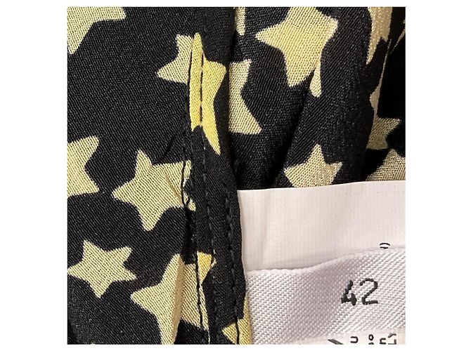 No 21 Vestido de seda estampado com estrelas preto / amarelo 2018 n° 21 - vista 5