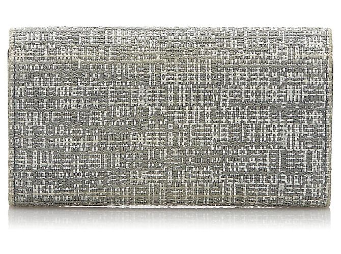 Cartera Chanel de terciopelo gris efecto tweed - vista 3