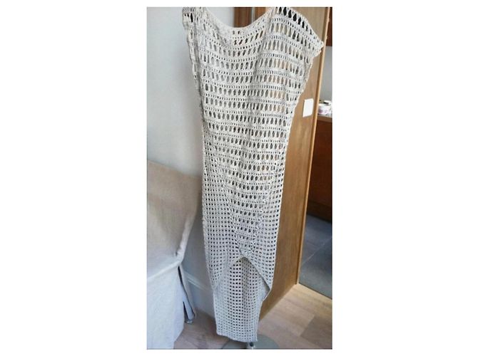 Vestido Maxi Asimétrico All Saints Gris Algodón - vista 3