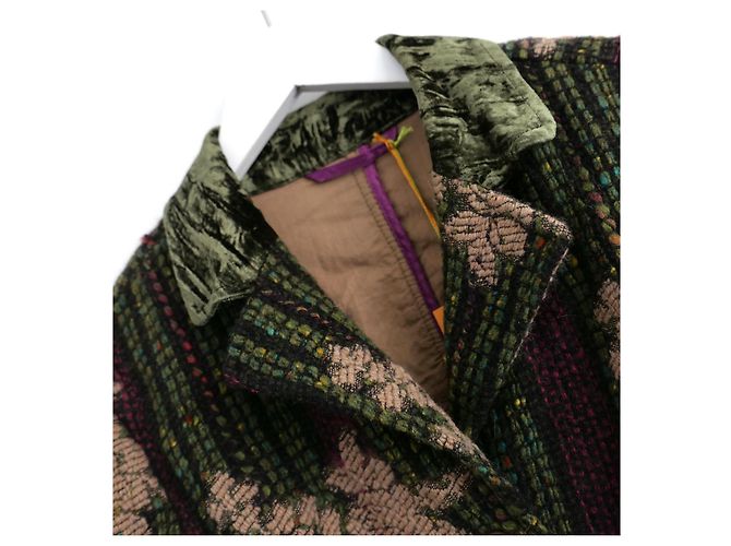 Etro Herbst 2004 Wolle Blumen Brokat Blazer Jacke Mehrfarben - Ansicht 4