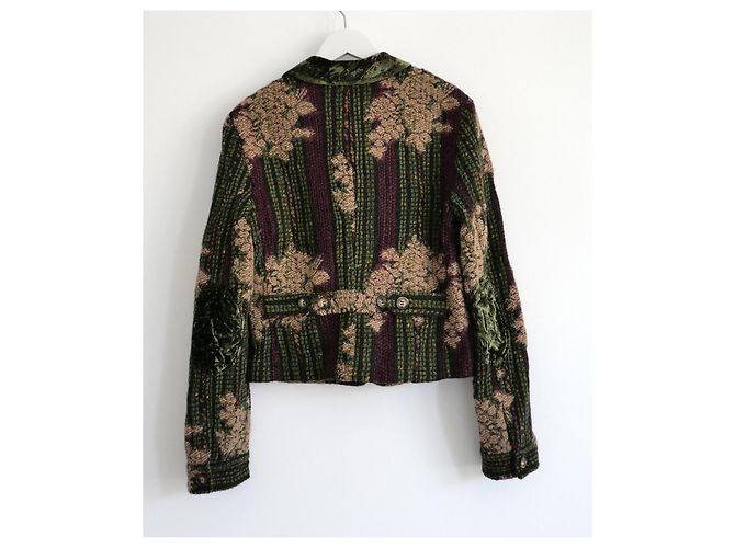 Etro Herbst 2004 Wolle Blumen Brokat Blazer Jacke Mehrfarben - Ansicht 7